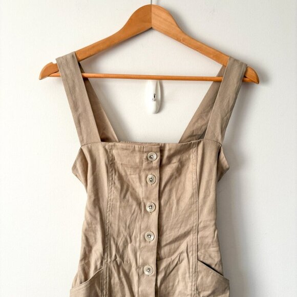 Aritzia Babaton Kofi Belted Button Front Dress Tan Size 2 - Picture 7 of 10